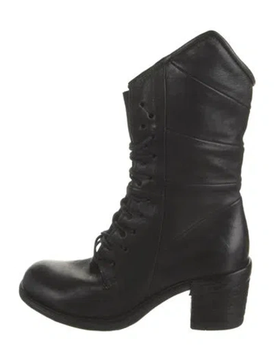 Pre-owned A.s. 98 Leather Combat Boots In Black