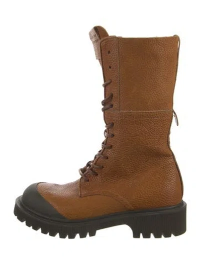 Pre-owned A.s. 98 Leather Combat Boots In Brown