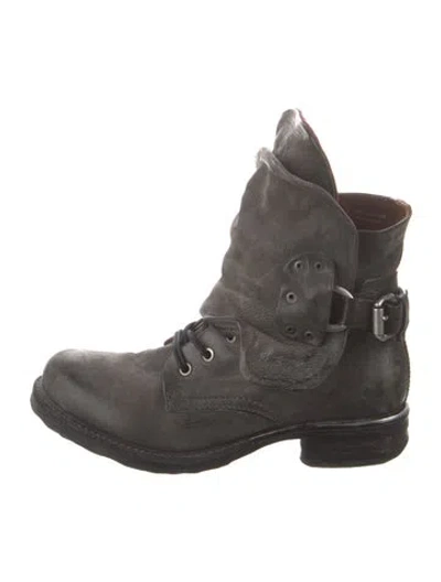 Pre-owned A.s. 98 Leather Combat Boots In Brown