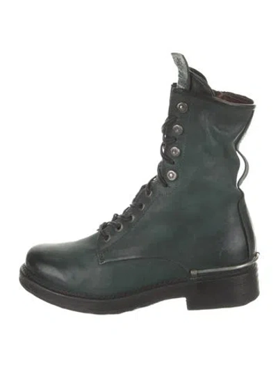 Pre-owned A.s. 98 Leather Combat Boots In Green