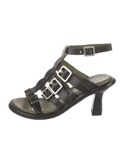 Pre-owned A.s. 98 Leather Gladiator Sandals In Black
