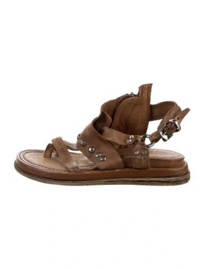 Pre-owned A.s. 98 Leather Gladiator Sandals In Brown