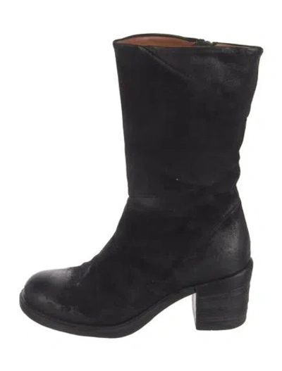 Pre-owned A.s. 98 Leather Moto Boots In Black