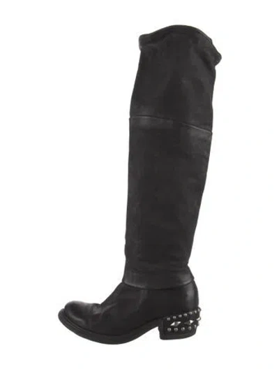 Pre-owned A.s. 98 Leather Riding Boots In Black