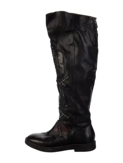Pre-owned A.s. 98 Leather Riding Boots In Black