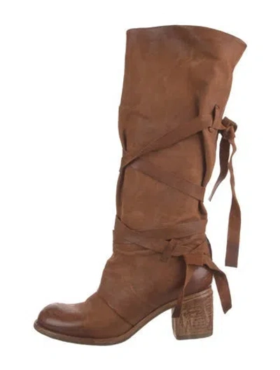 Pre-owned A.s. 98 Leather Riding Boots In Brown