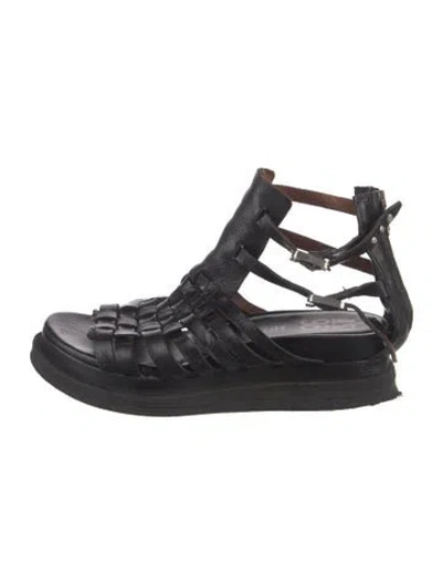 Pre-owned A.s. 98 Leather Sandals In Black