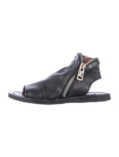 Pre-owned A.s. 98 Leather Sandals In Black/blue