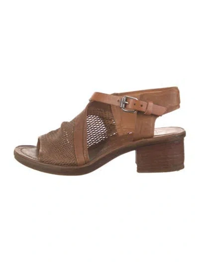 Pre-owned A.s. 98 Leather Sandals In Brown