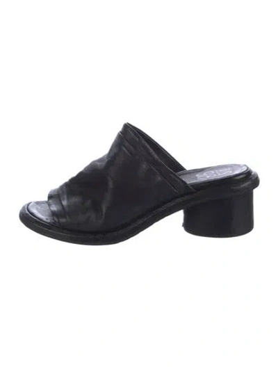 Pre-owned A.s. 98 Leather Slides In Black