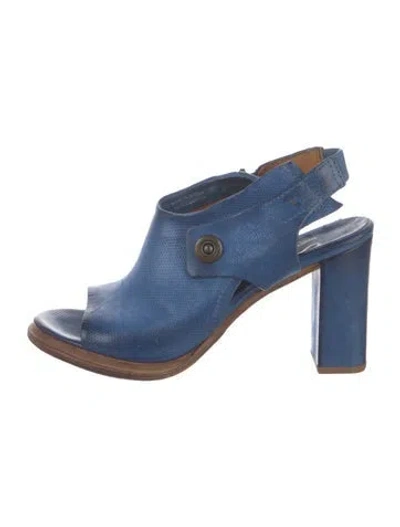 Pre-owned A.s. 98 Leather Slingback Pumps In Blue