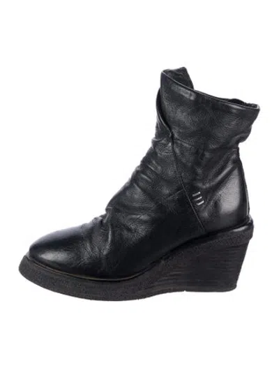 Pre-owned A.s. 98 Leather Slouch Boots In Black