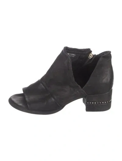 Pre-owned A.s. 98 Leather Studded Accents Sandals In Black