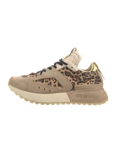 Pre-owned A.s. 98 Suede Animal Print Sneakers In Neutral