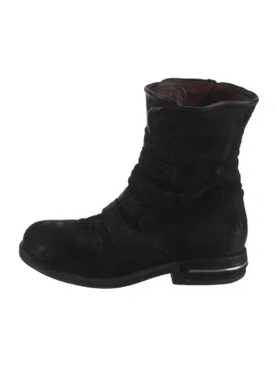 Pre-owned A.s. 98 Suede Moto Boots In Black