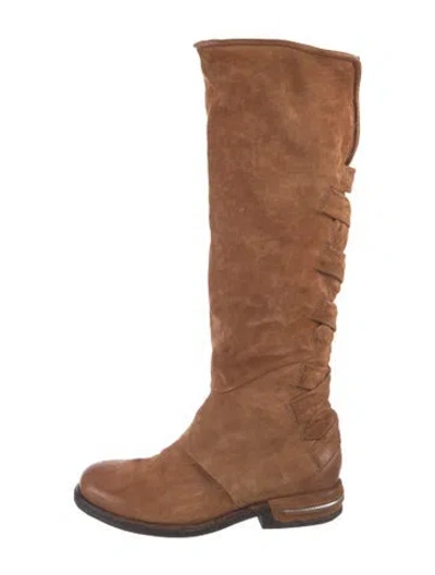 Pre-owned A.s. 98 Suede Riding Boots In Brown