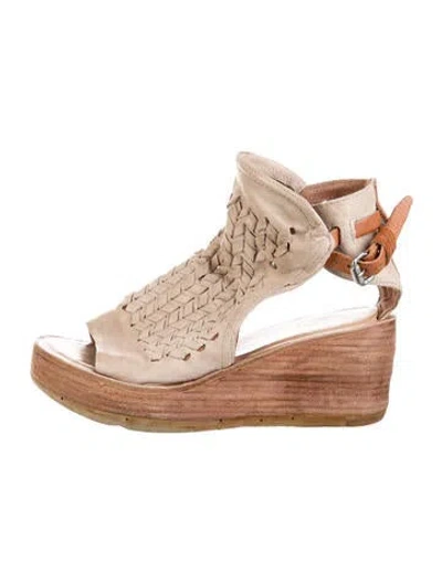 Pre-owned A.s. 98 Suede Sandals In Neutrals