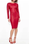 As B Y Df Mrs. Smith Stretch Leather Dress In Coco Red