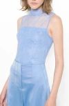 As B Y Df Provence Lace Top In Provence Blue