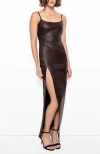 As By Df Aphrodite Stretch Leather Dress In Espresso