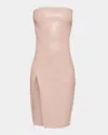 As By Df Aphrodite Stretch Leather Dress In Chai