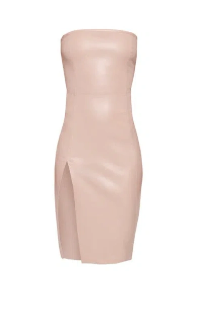 As By Df Aura Stretch Leather Dress In Chai