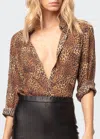 As By Df Bagheera Blouse In Wild Side Leopard In Brown