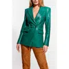 As By Df Beck Recycled Leather Blazer In Green
