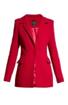 As By Df Billie Single-breasted Crepe Blazer In Coco Red