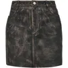 As By Df Bonnie Upcycled Leather Skirt In Distressed Black