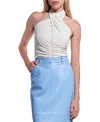 As By Df Catherine Crossover Halter Top In Buttercream