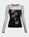 As By Df Christa Floral Long-sleeve Top In Black