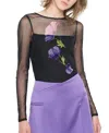 As By Df Christa Floral Long-sleeve Top In Black
