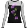 As By Df Christa Floral Long-sleeve Top In Black
