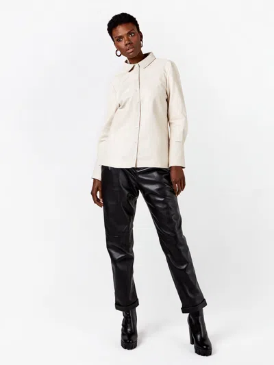 As By Df Cindy Recycled Leather Shacket In Black