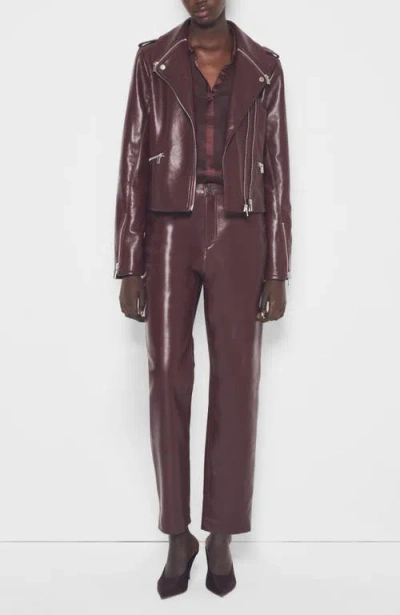 As By Df Cindy Recycled Leather Slim Jeans In Burgundy