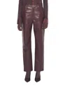 As By Df Cindy Recycled Leather Slim Jeans In Port Wine In Burgundy
