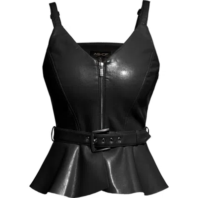 As By Df Claude Recycled Leather Top In Black
