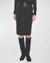 As By Df Claude Stretch Leather Skirt In Black