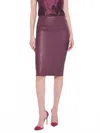 As By Df Claude Stretch Leather Skirt In Decadent Wine In Multi