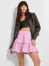 As By Df Clementine Recycled Leather Skirt In Pink