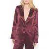 As By Df Collins Satin Boyfriend Blazer In Decadent Wine In Decadent Wine