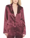 As By Df Collins Satin Boyfriend Blazer In Decadent Wine In Multi