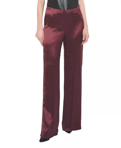 As By Df Collins Satin Trouser In Decadent Wine