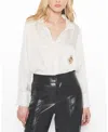 As By Df Corazon Beaded Satin Blouse In White