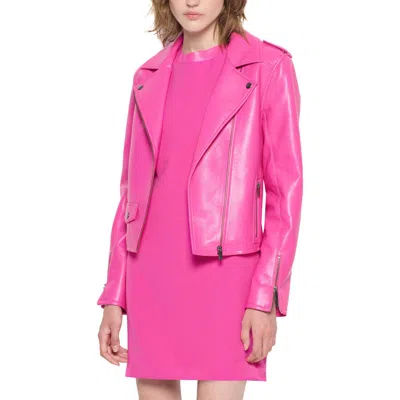 As By Df Cult Recycled Leather Jacket In Pink