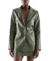 As By Df Dallas Recycled Leather Blazer In Military Green