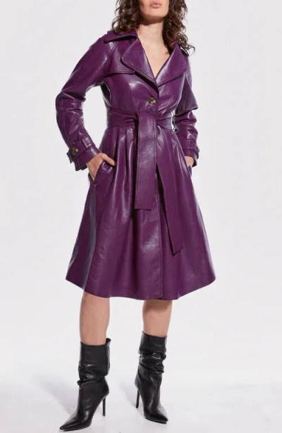 As By Df Darcy Recycled Leather Trench In Plum Wine