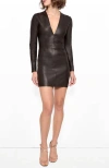 As By Df Demeter Stretch Leather Dress In Espresso