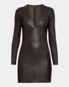 As By Df Demeter Stretch Leather Dress In Espresso